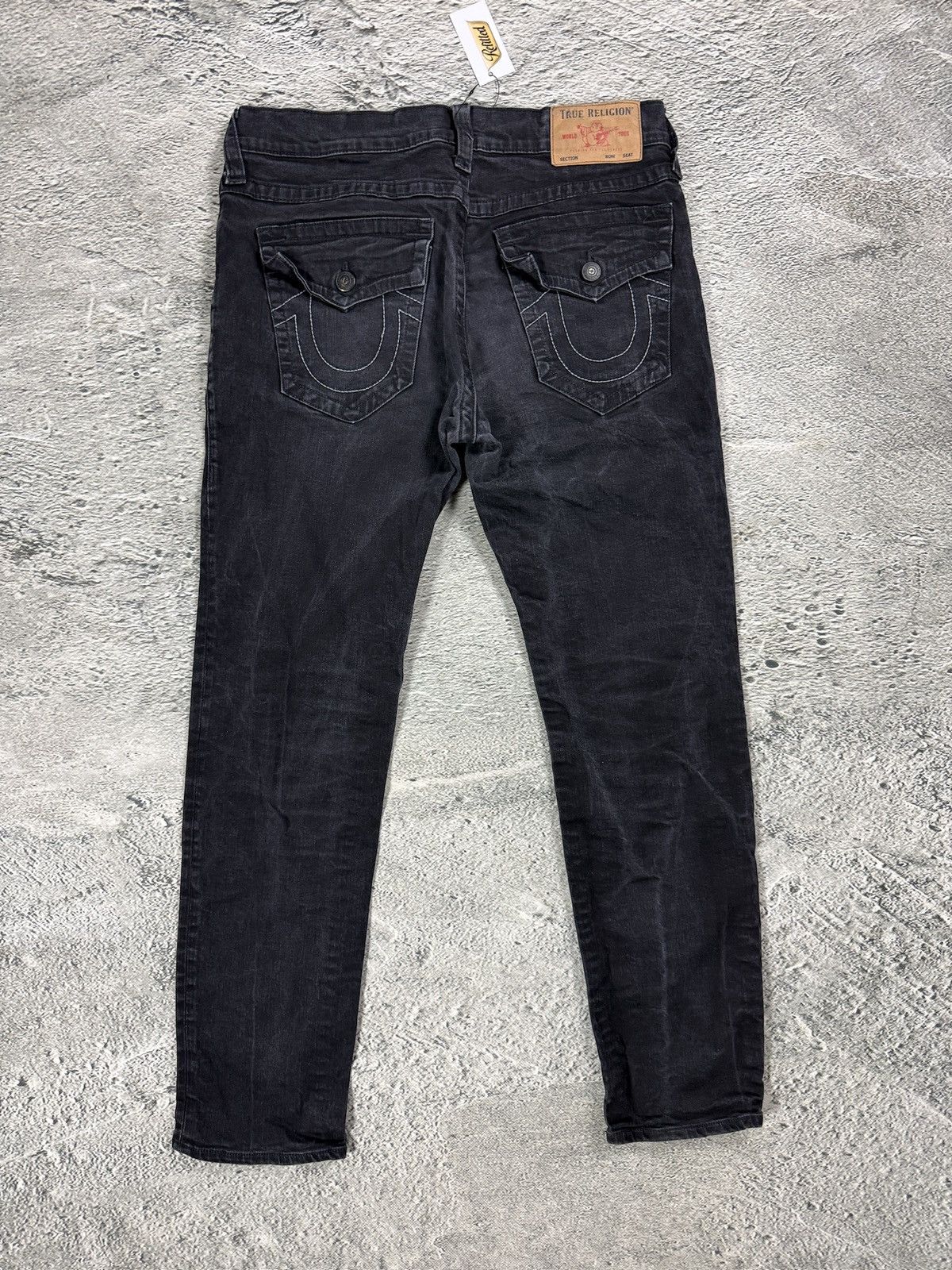 True Religion True Religion black jeans white horseshoe logo Y2K Rocco Size US 34 / EU 50 - 1 Thumbnail