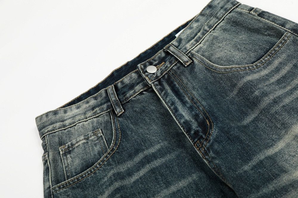 Vintage American retro men's washed distressed curved jeans Size US 32 / EU 48 - 3 Thumbnail