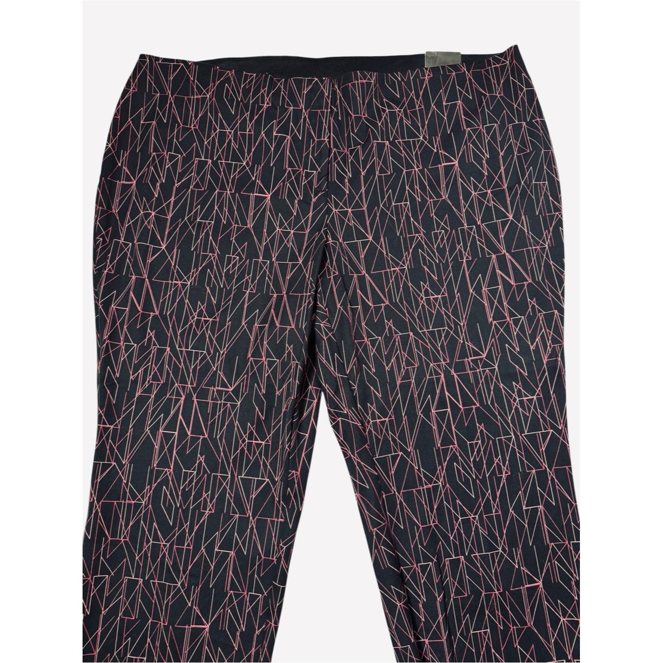 Alfani NWT New Alfani Straight Leg Black Graphic Lines Print Pant Size 42" / US 20 - 4 Thumbnail