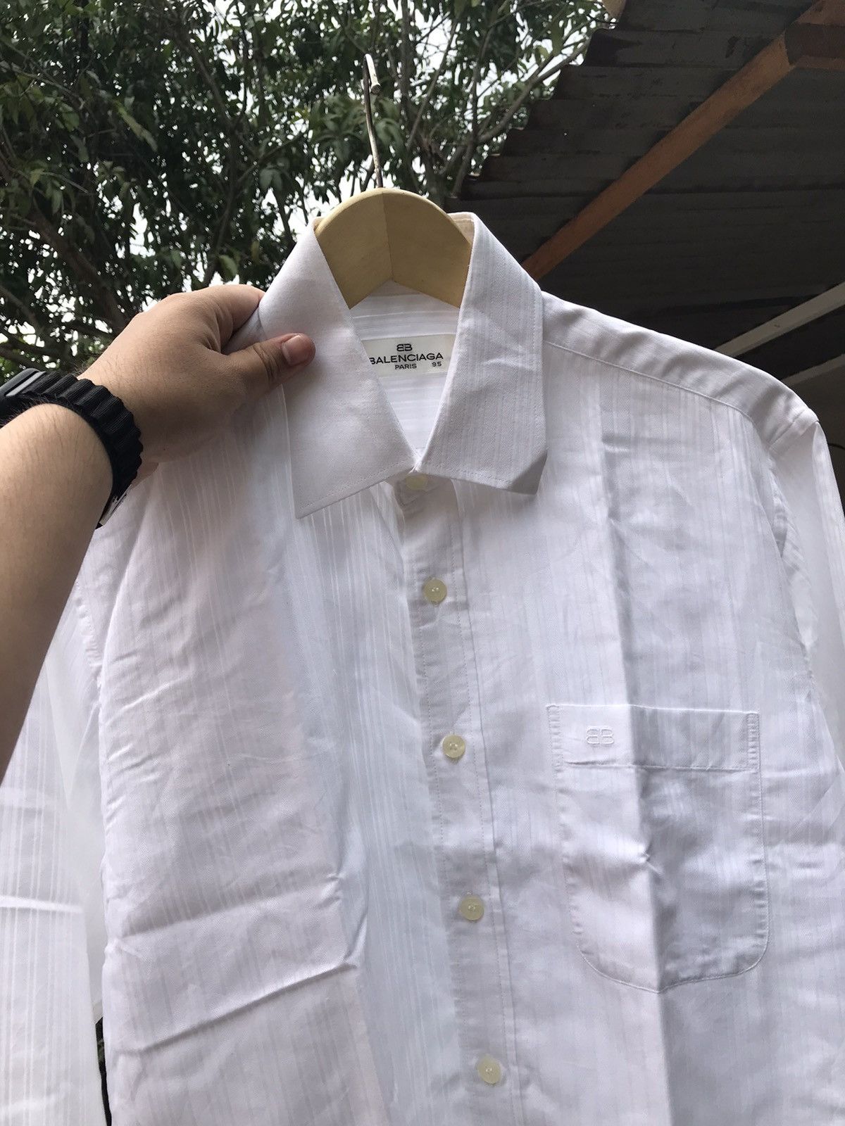Balenciaga × Vintage Vintage Balenciaga White Casual Shirts Size US M / EU 48-50 / 2 - 5 Thumbnail