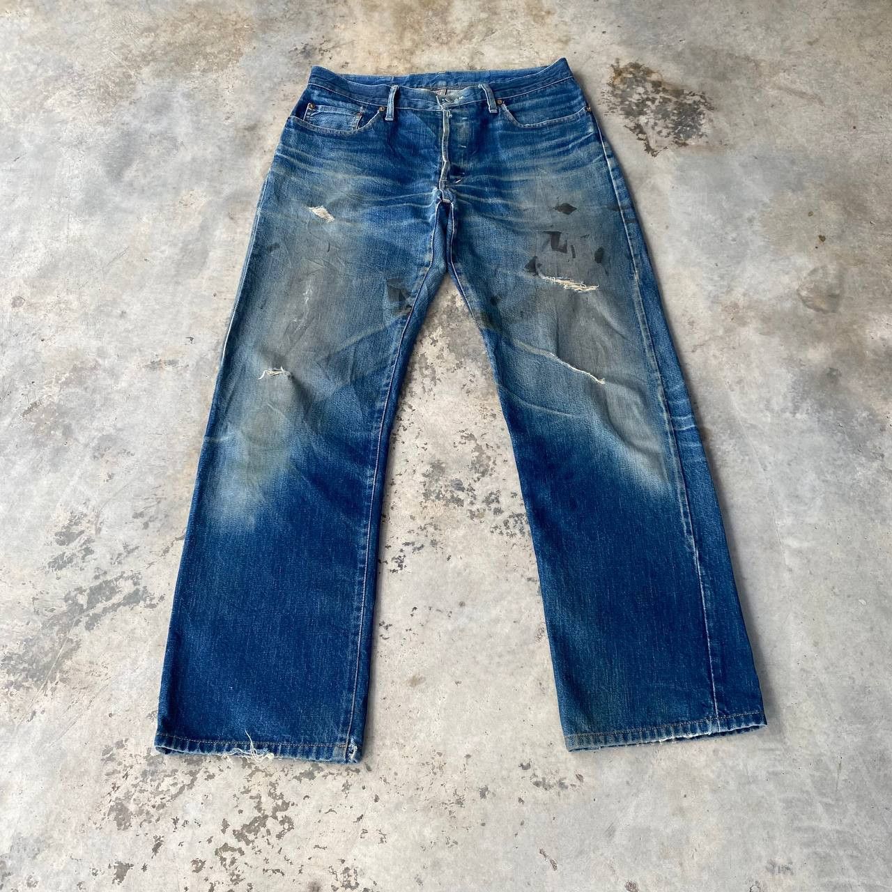 Okura VINTAGE OSAKA OKURA IRON HR MARKETT SELVEDGED DISTRESSED Size US 30 / EU 46 - 7 Thumbnail