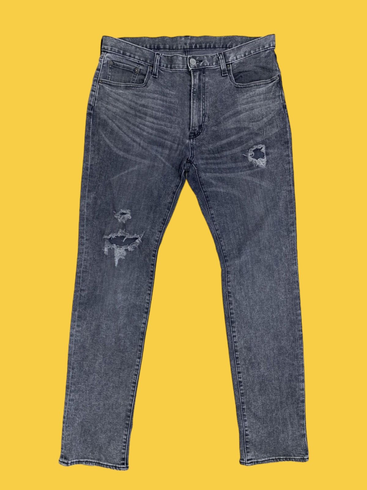 Jean Distressed Denim Black Jeans Size US 34 / EU 50 - 2 Thumbnail
