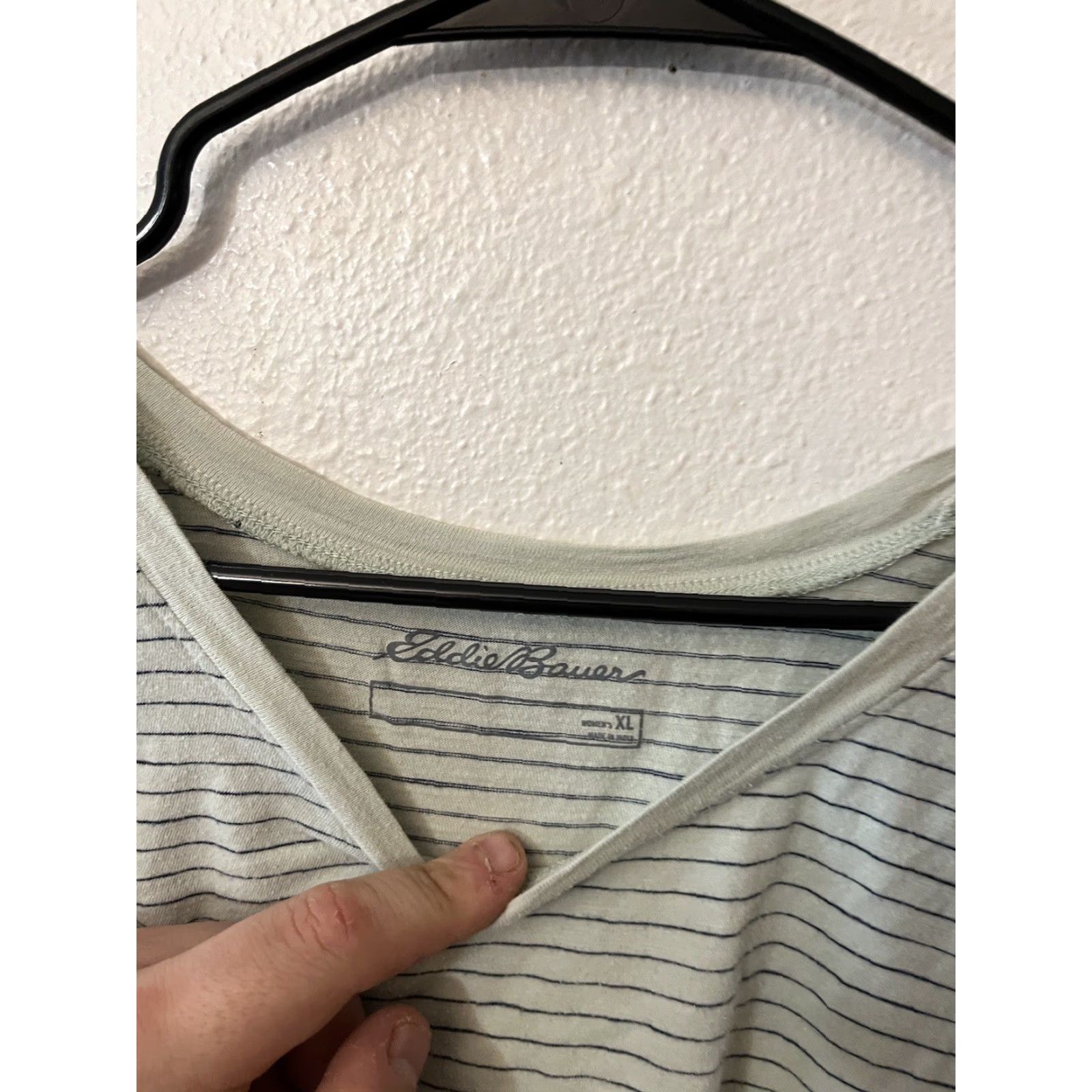 Eddie Bauer VINTAGE Eddie Bauer Women's T Shirt Striped Short Sleeve Top Gray XL Size Regular Shirt Womens Size XL / US 12-14 / IT 48-50 - 2 Thumbnail