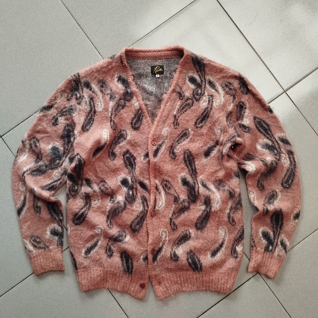 トップス NEEDLES MOHAIR CARDIGAN - ROSE Needles Mohair Rose Cardigan (Ice White) – Bows and Arrows