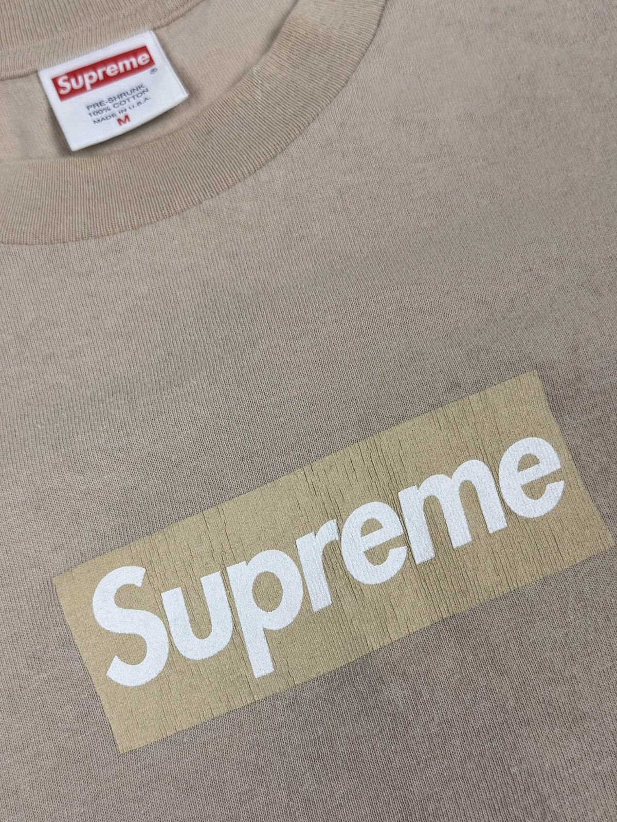 Supreme Supreme Tan Tonal Box Logo Tee 2003 Size US M / EU 48-50 / 2 - 2 Thumbnail