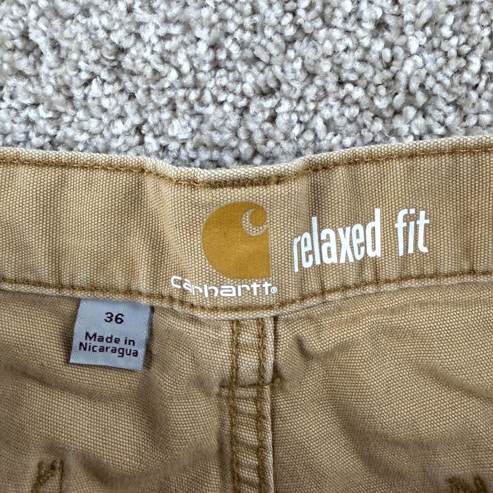 Carhartt Carhartt Cargo Shorts Mens 36 Beige Relaxed Fit Workwear Distressed Canvas Size US 36 / EU 52 - 6 Thumbnail