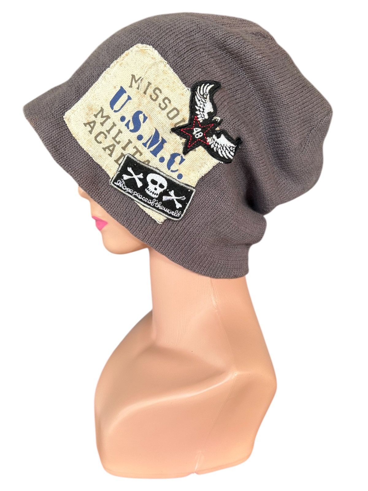 Japanese Brand × Kapital × Vintage Sunfaded Skull U.S.M.C big Beanie Hats Size ONE SIZE - 1 Thumbnail