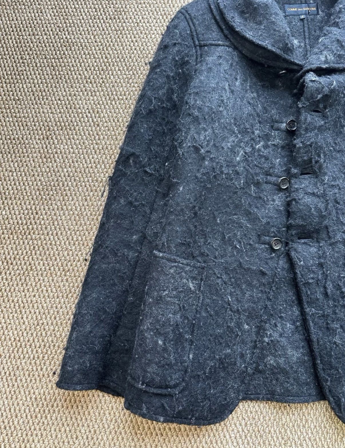 Comme des Garcons Comme des Garçons Dark Grey Distressed Wool Jacket K23 Size US S / EU 44-46 / 1 - 3 Thumbnail