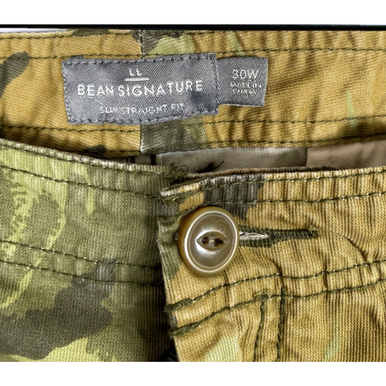 Vintage VINTAGE L.L. Bean Cargo Shorts Men's 30 x 9 Green Camo Cotton Slim Fit Casual Outdoor Size US 30 / EU 46 - 3 Thumbnail