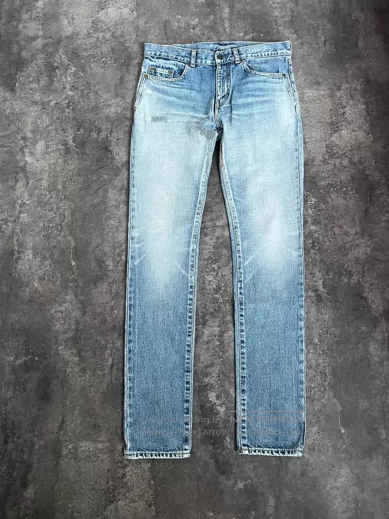 Saint Laurent Paris Saint Laurent Paris Blue Washed Cat Scratch Ripped Patch D Size US 30 / EU 46 - 1 Thumbnail