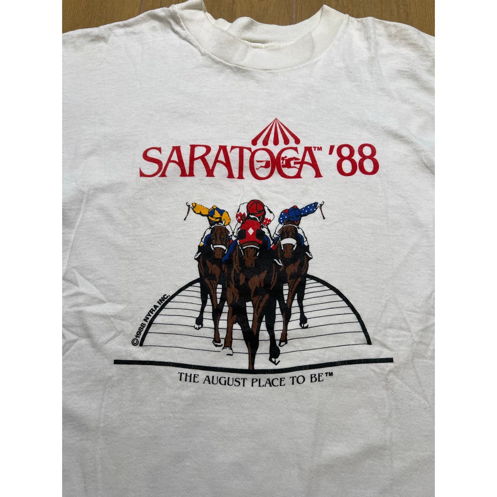 Vintage Vintage 80s Saratoga Race Course T-shirt Men Sz L Racing Size US L / EU 52-54 / 3 - 2 Thumbnail