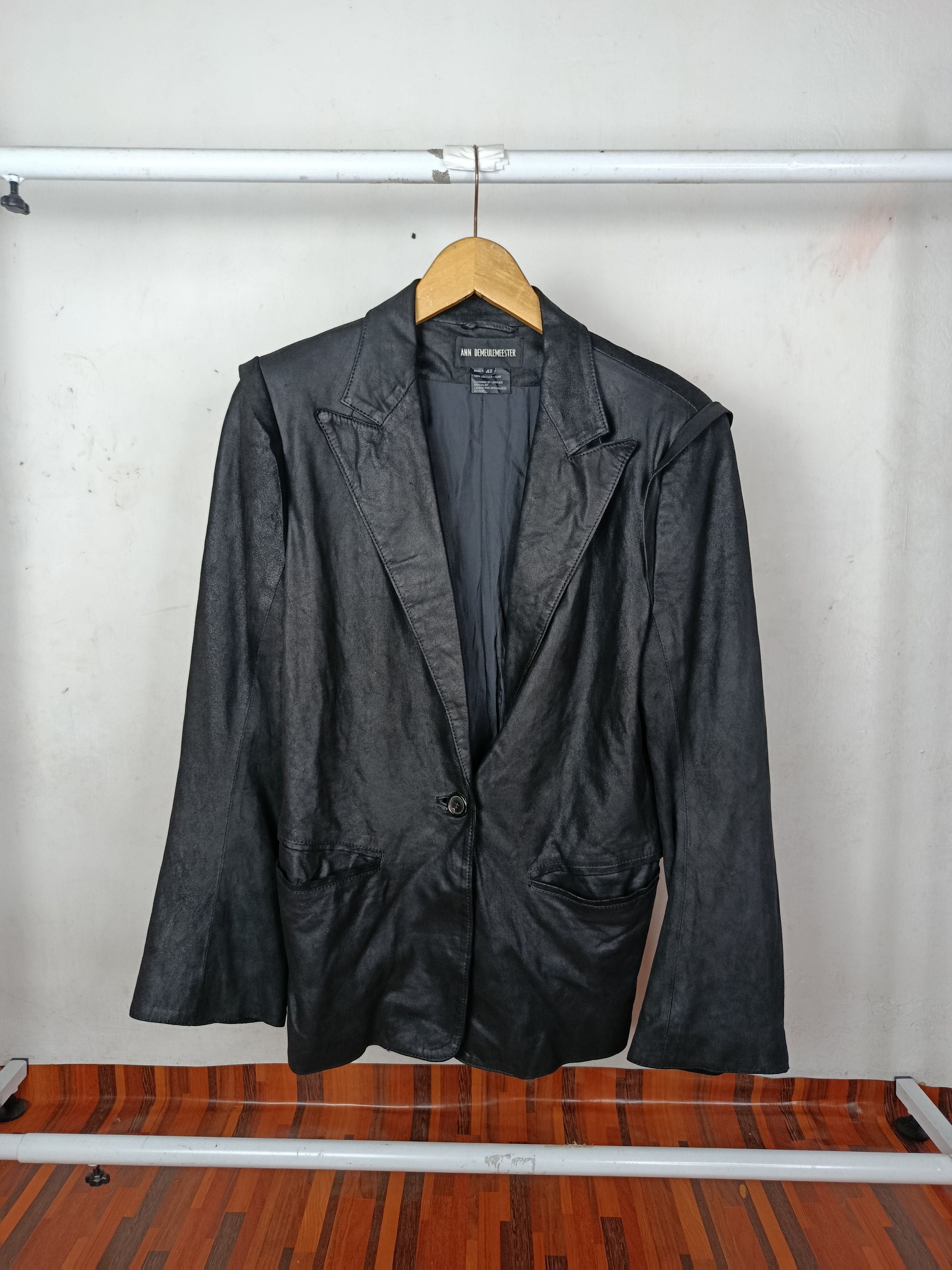 Ann Demeulemeester Vintage 00s Ann Demeulemeester Leather Blazer Size M / US 6-8 / IT 42-44 - 1 Thumbnail