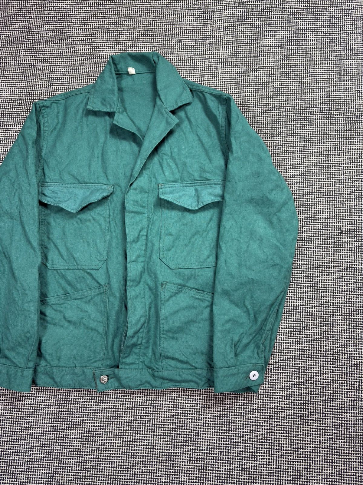 Le Laboureur 60s/70s German light green work cyclist jacket sanfor Size US S / EU 44-46 / 1 - 2 Thumbnail
