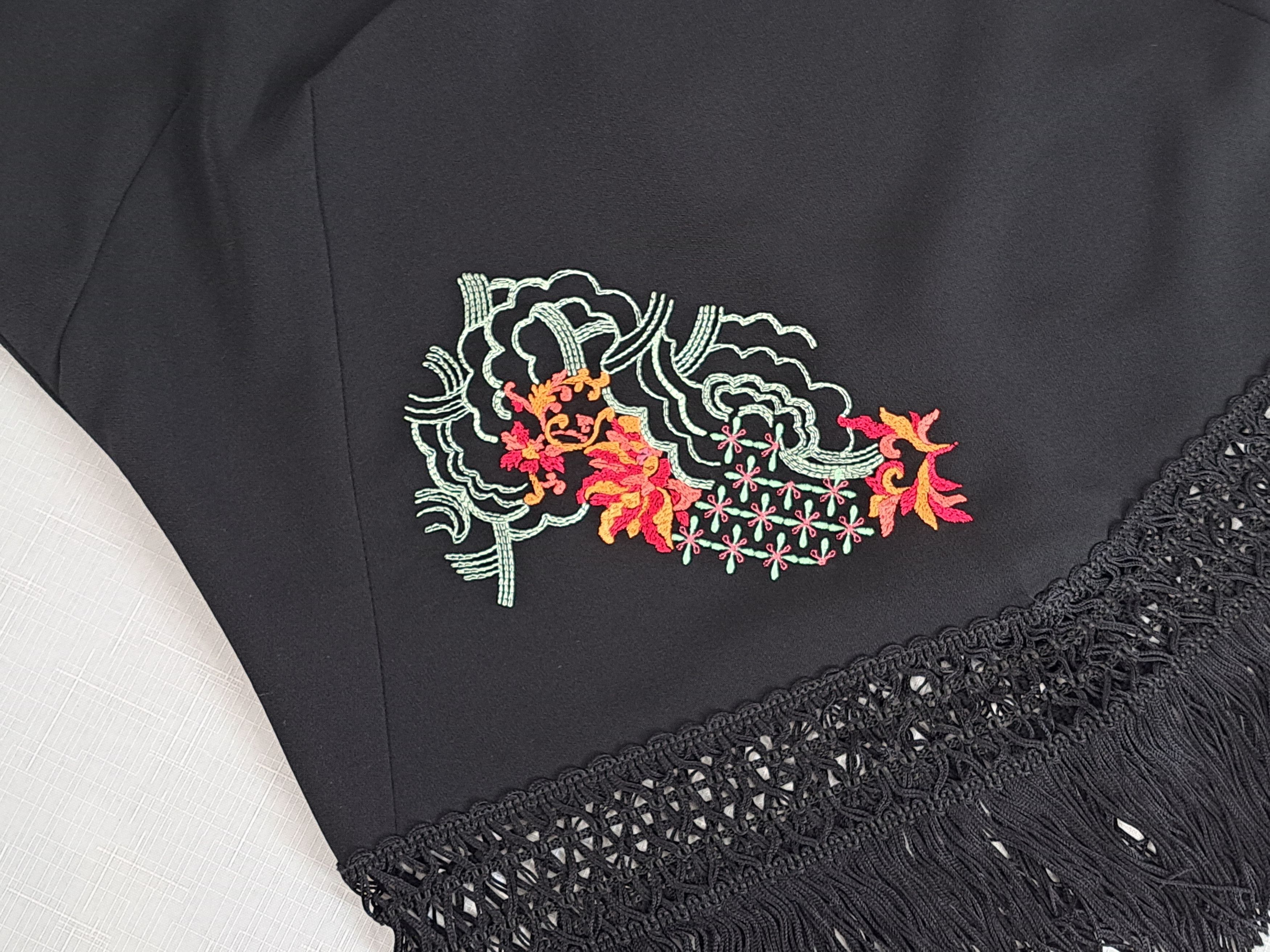 Kenzo × Vintage Kenzo Jungle sleeveless embroidered and fringed top. Size XS / US 0-2 / IT 36-38 - 6 Thumbnail