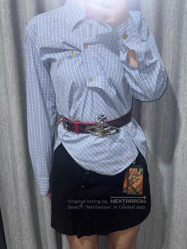 Vivienne Westwood Vivienne Westwood 90s Blue and White Plaid Shirt Size M / US 6-8 / IT 42-44 - 8 Thumbnail