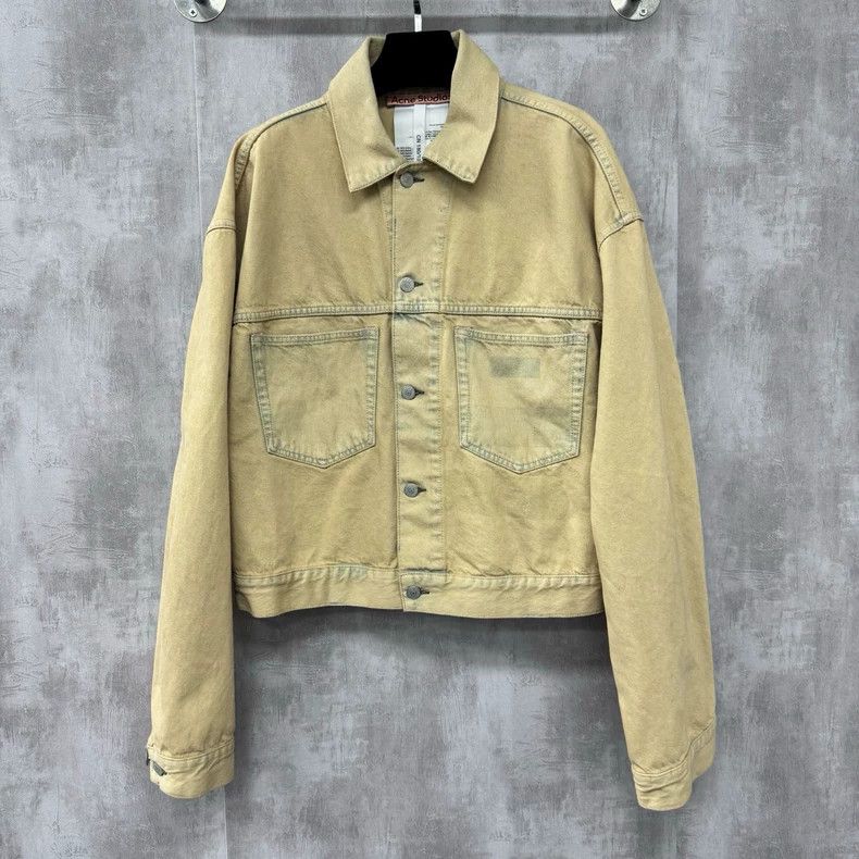 Acne Studios Bla Konst Bridge Ky cropped Denim Jacket yellow