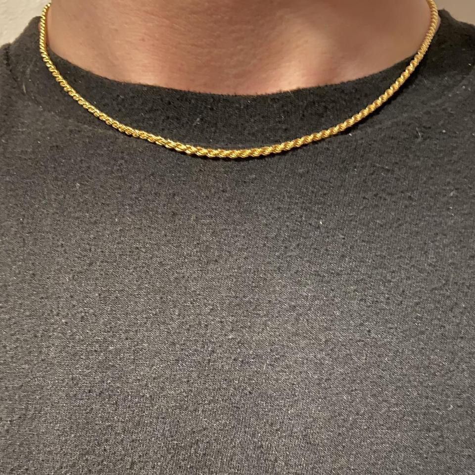 Other Gold Chain 14k Gold Vermeil Rope Chain 16in 2mm Size ONE SIZE - 1 Thumbnail