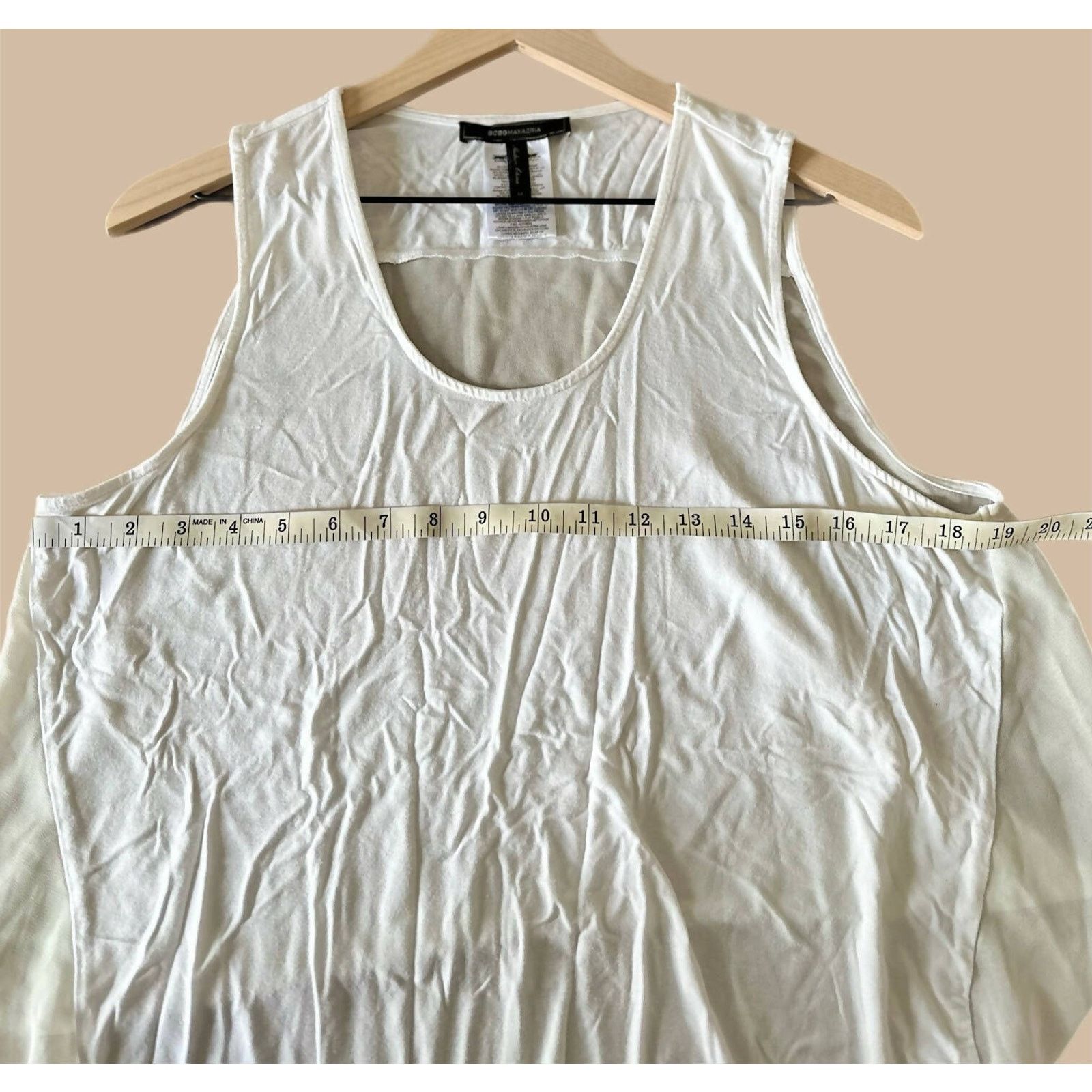 Bcbgmaxazria BCBG Maxazria White High Low Sheer Sleeveless Top Sz M Size M / US 6-8 / IT 42-44 - 7 Thumbnail