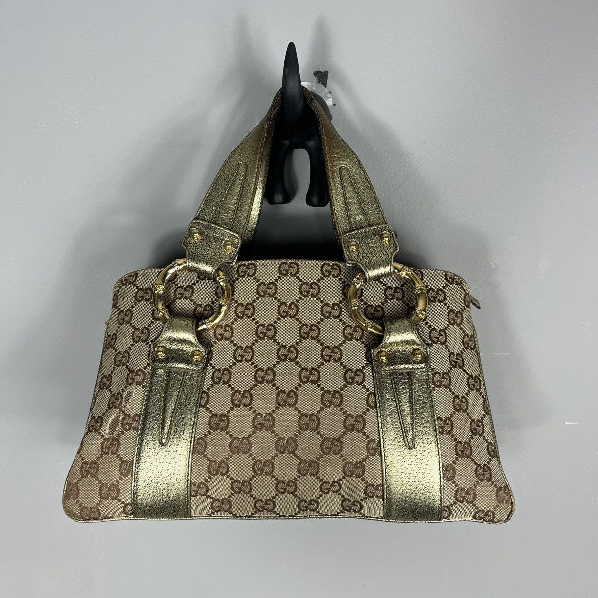 Gucci Bag Brown Gold Luxury Vintage Style Monogram