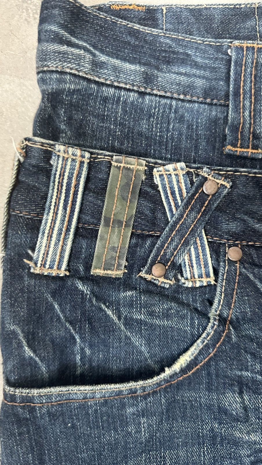 Japanese Brand MEMORY SPECIAL DOUBLE WAIST IF SIX DENIM PANT Size 37" - 7 Thumbnail