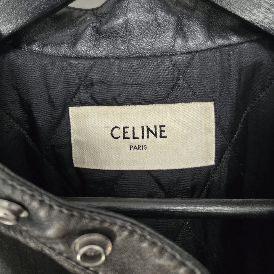 Celine × Hedi Slimane Leather Jacket Cafe Racer 50 Size US M / EU 48-50 / 2 - 6 Thumbnail