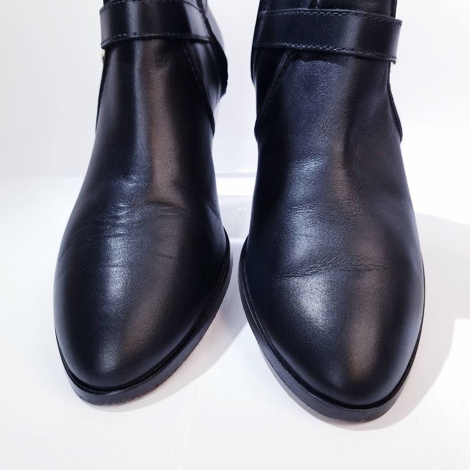 Tod's Tod's Tex leather harness heeled ankle boots size 37 black Size US 7 / IT 37 - 7 Thumbnail