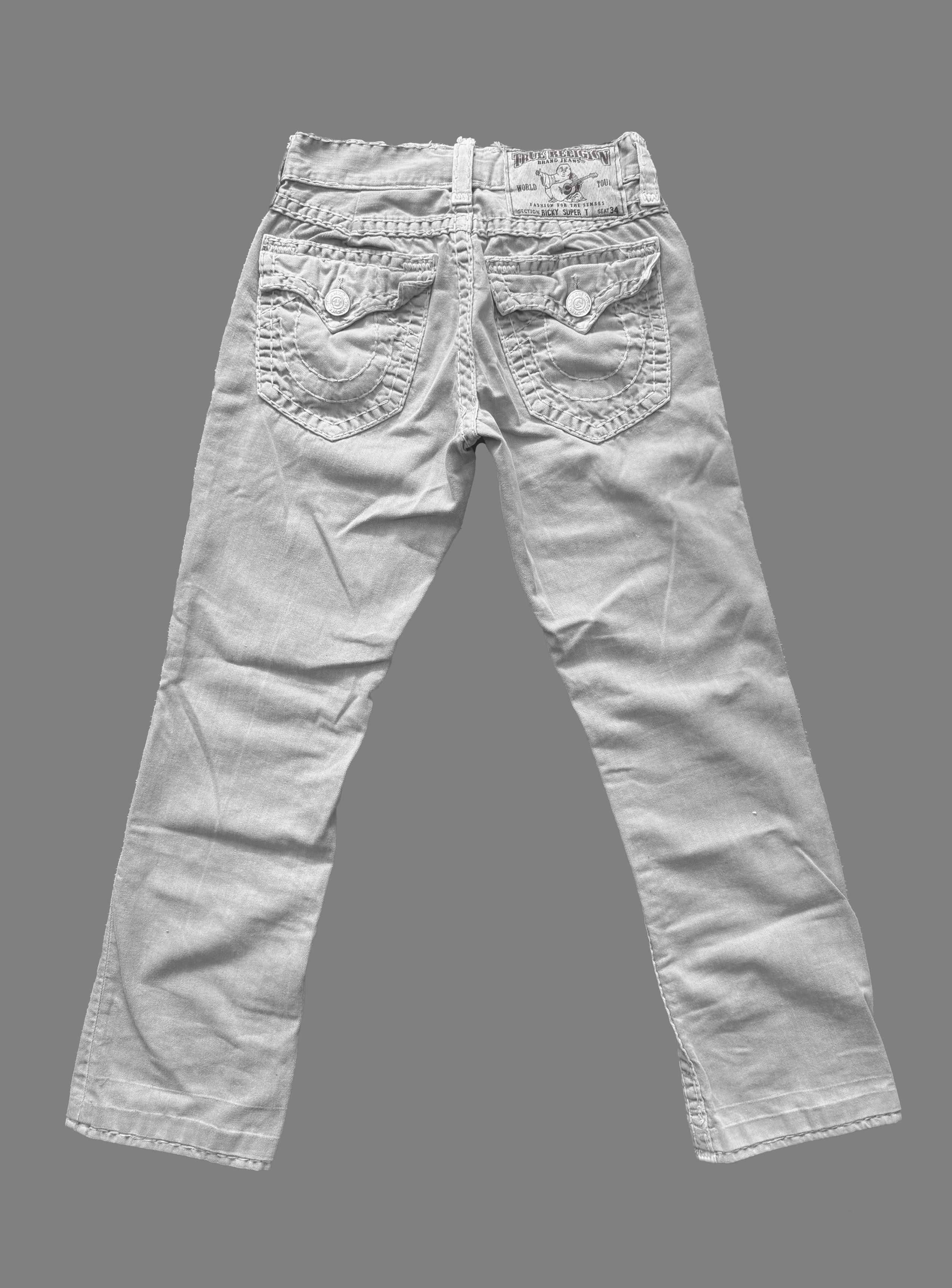 True Religion TRUE RELIGION RICKY SUPER T LIGHT GREY Size US 28 / EU 44 - 2 Thumbnail