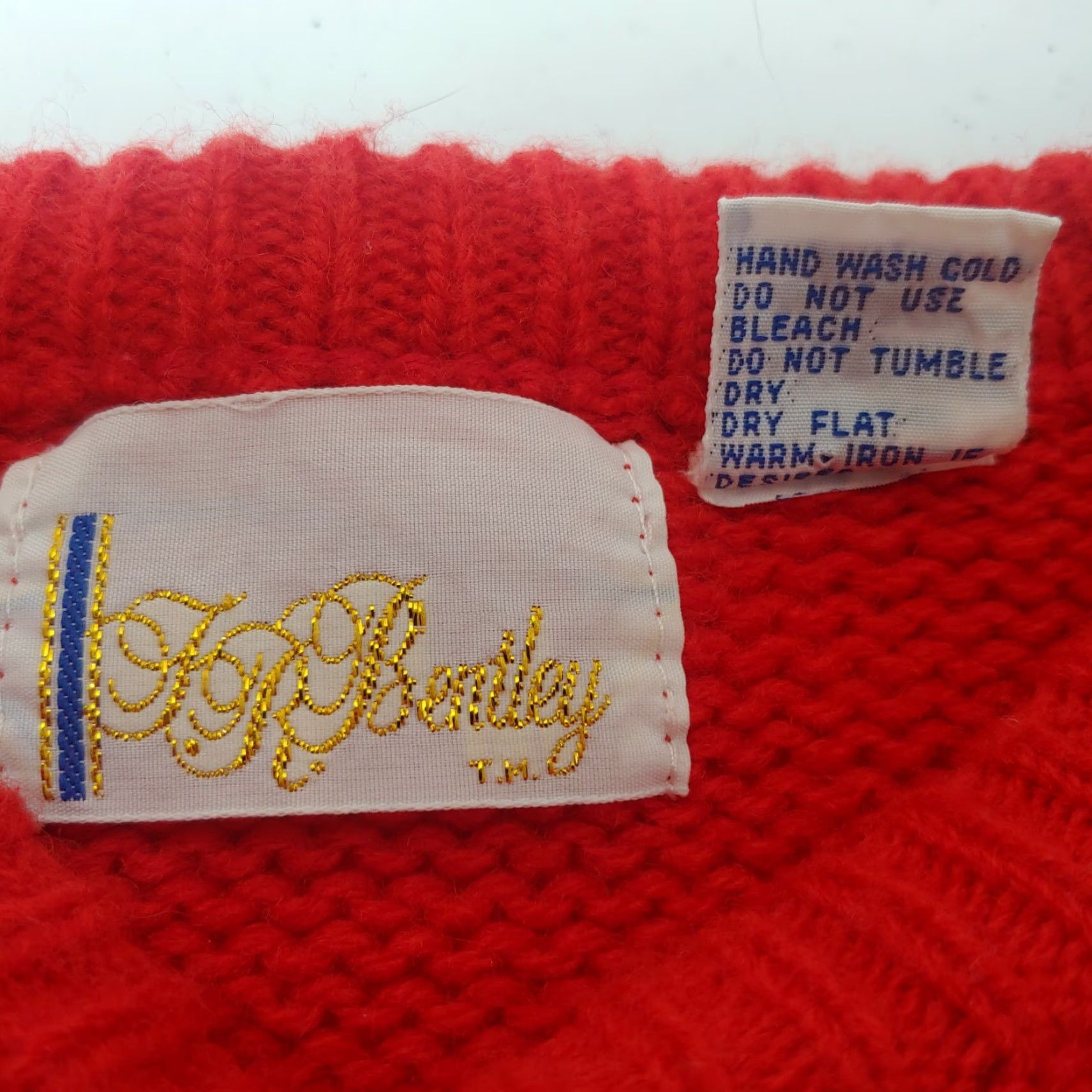 Etro VINTAGE JR Bentley Sweater Women Pullover Crew Neck Red 80s Abstract Geometric Chenille Knit Long Sleeve Large L Regular Modern Retro Art Size L / US 10 / IT 46 - 8 Thumbnail
