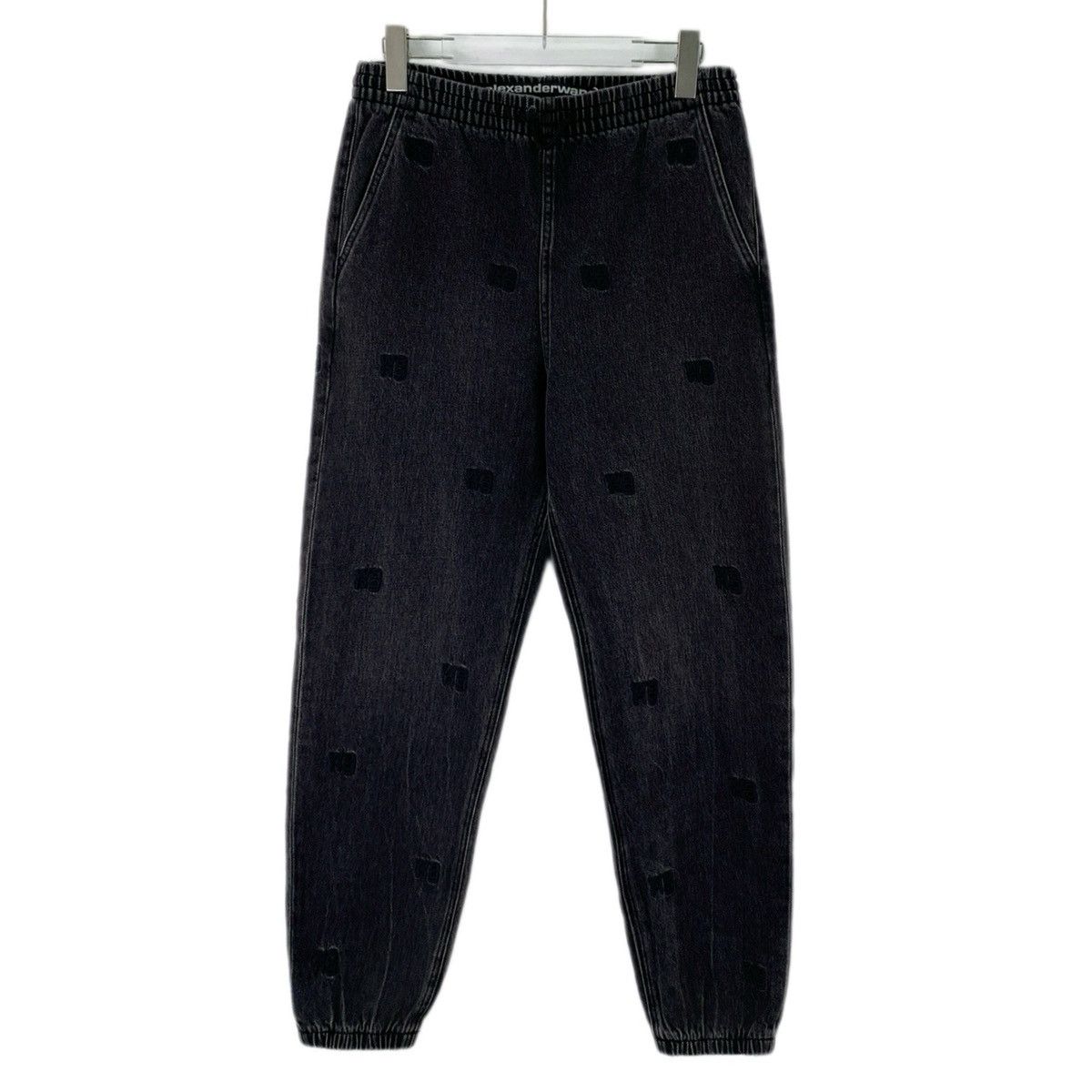 Alexander Wang Alexander Wang Black Logo Cotton Cuffed Denim Pants K26WX Size 24" / US 00 / IT 34 - 1 Thumbnail