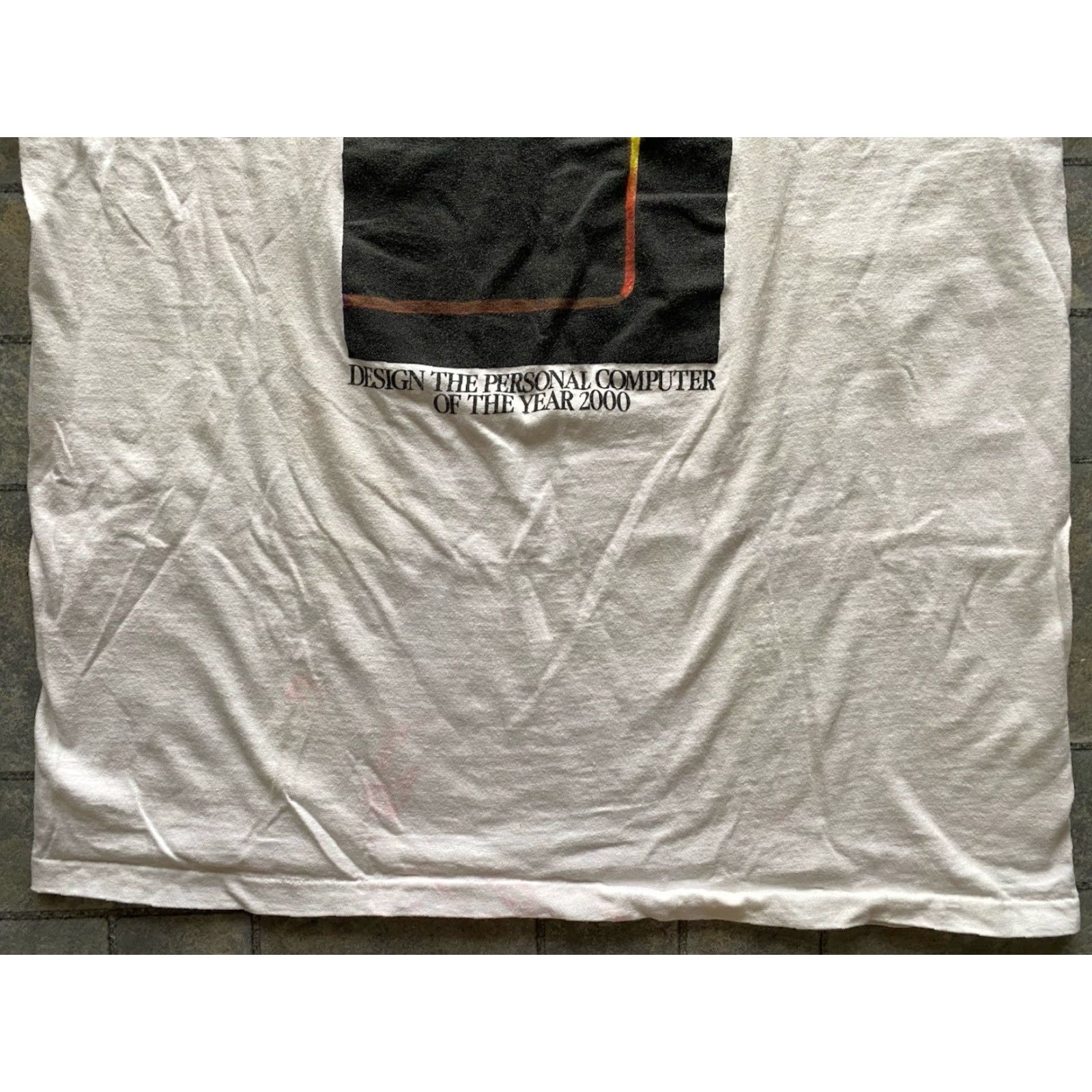 Vintage VINTAGE Apple Computer Design Contest T Shirt Oneita XL White Logo Men T-Shirt XL Logo Geek USA 90s? (limit 200) Size US XL / EU 56 / 4 - 3 Thumbnail
