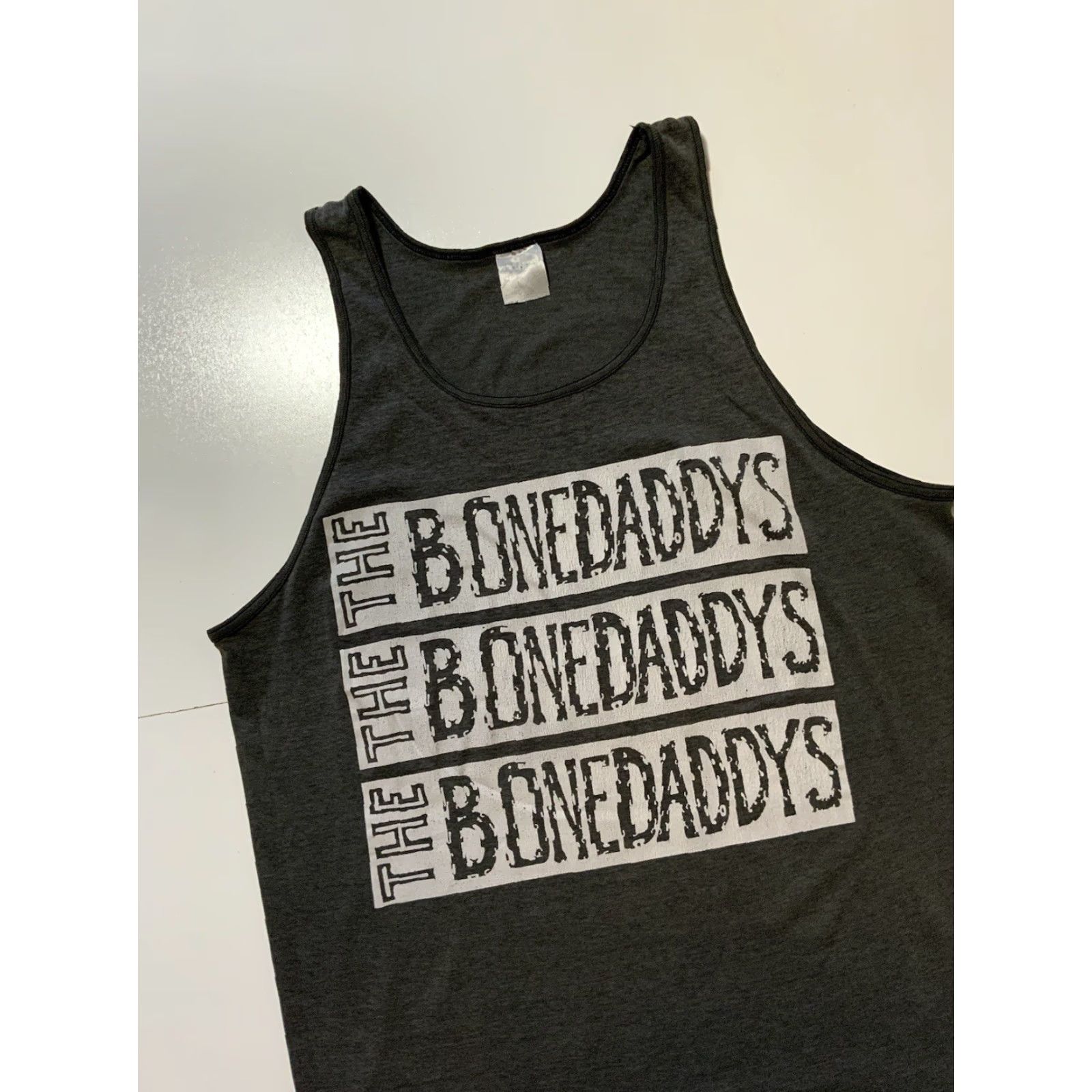 Vintage VINTAGE The BoneDaddy’s WorldBeat Band Single Stitch Tank Top T-Shirt XL Gray 80s 90s Platinum Shirt Mens? Size US XL / EU 56 / 4 - 3 Thumbnail