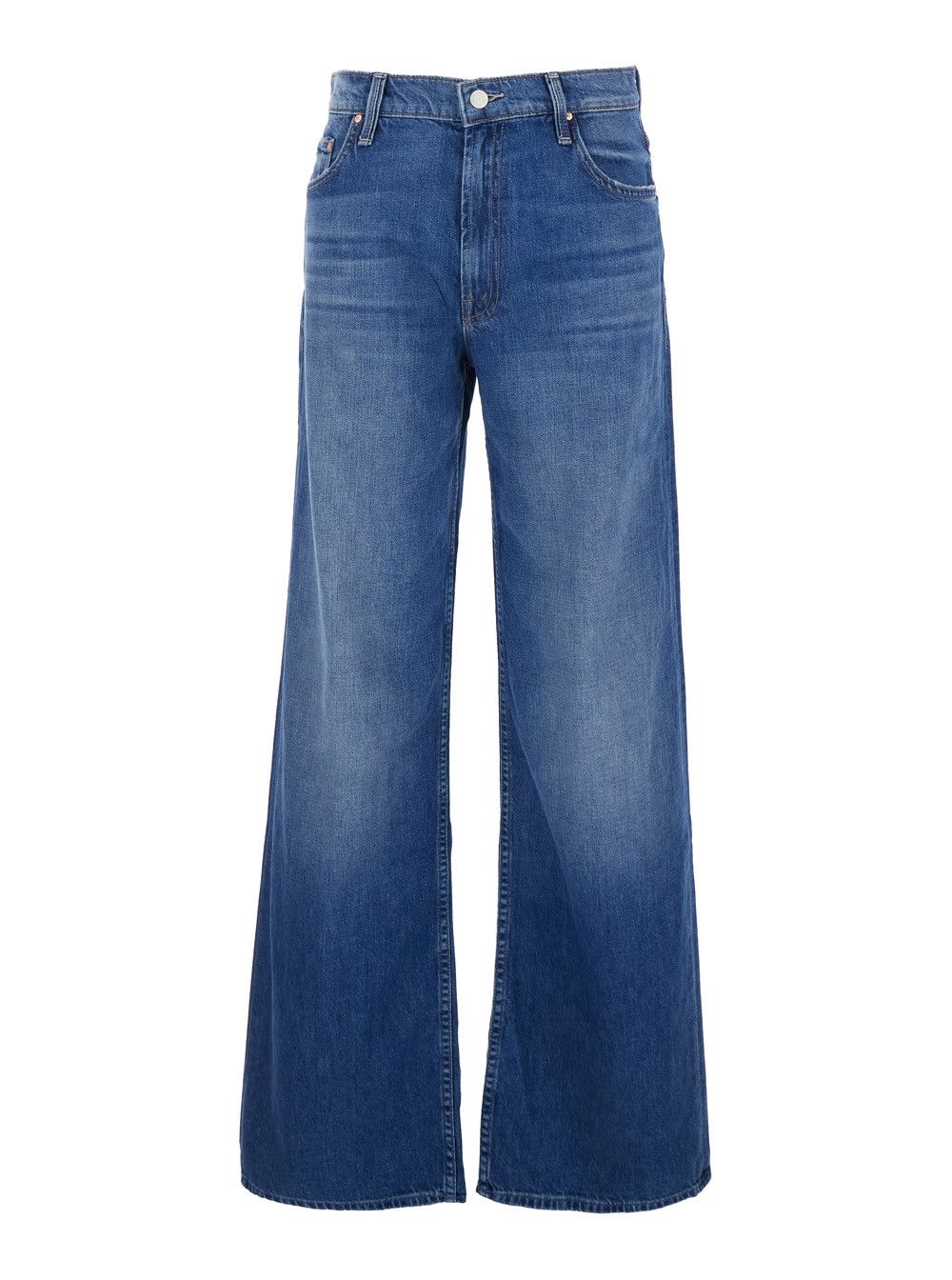 MOTHER Jeans 'The Rerun Zip Sneak' with Belt Loops and Logo Embroidery on the Back in Blue Denim for Women Size 28" / US 6 / IT 42 - 1 Thumbnail