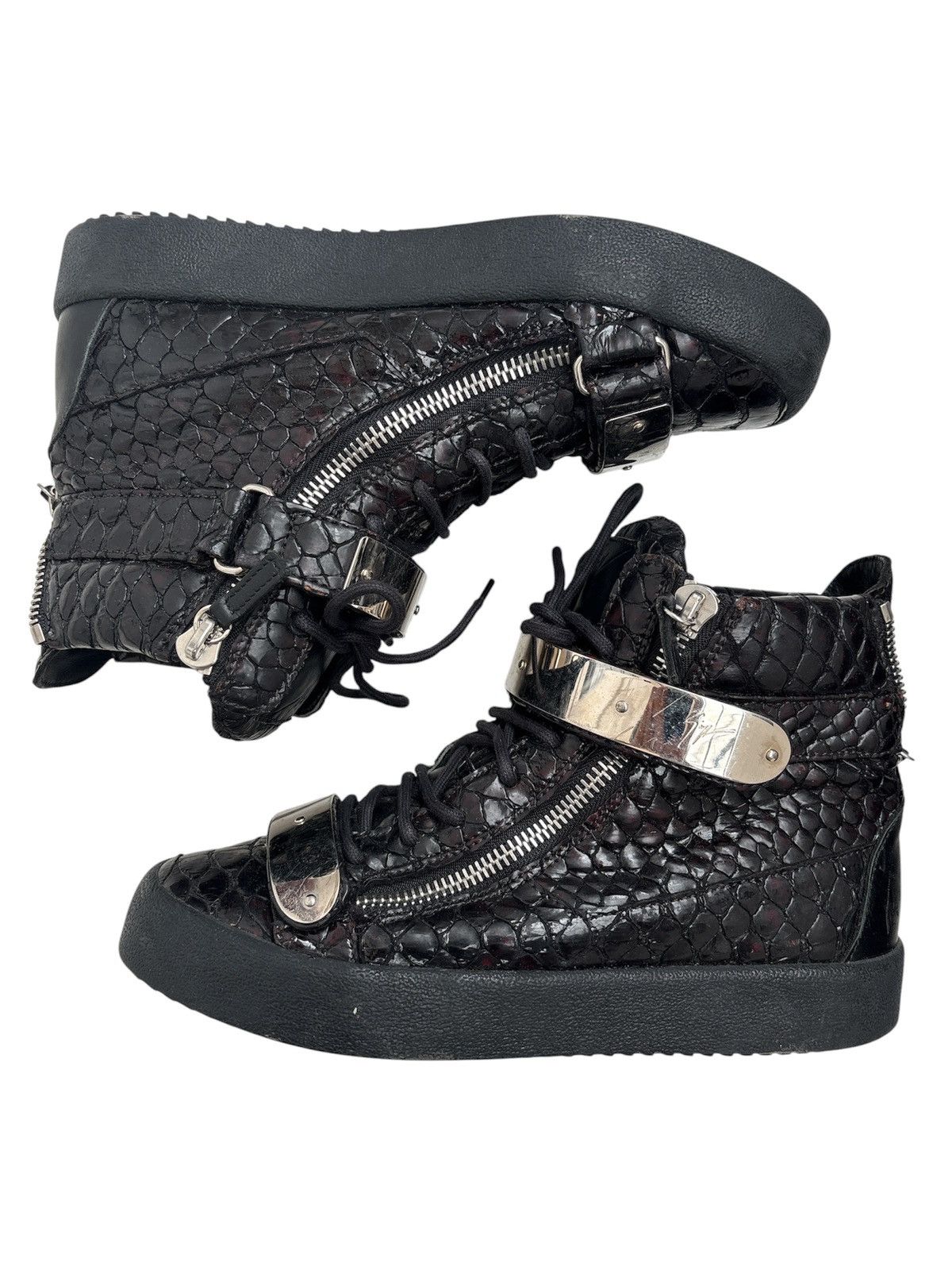 Giuseppe Zanotti Croco Embossed Coby Sneakers Size US 9.5 / EU 42-43 - 4 Thumbnail