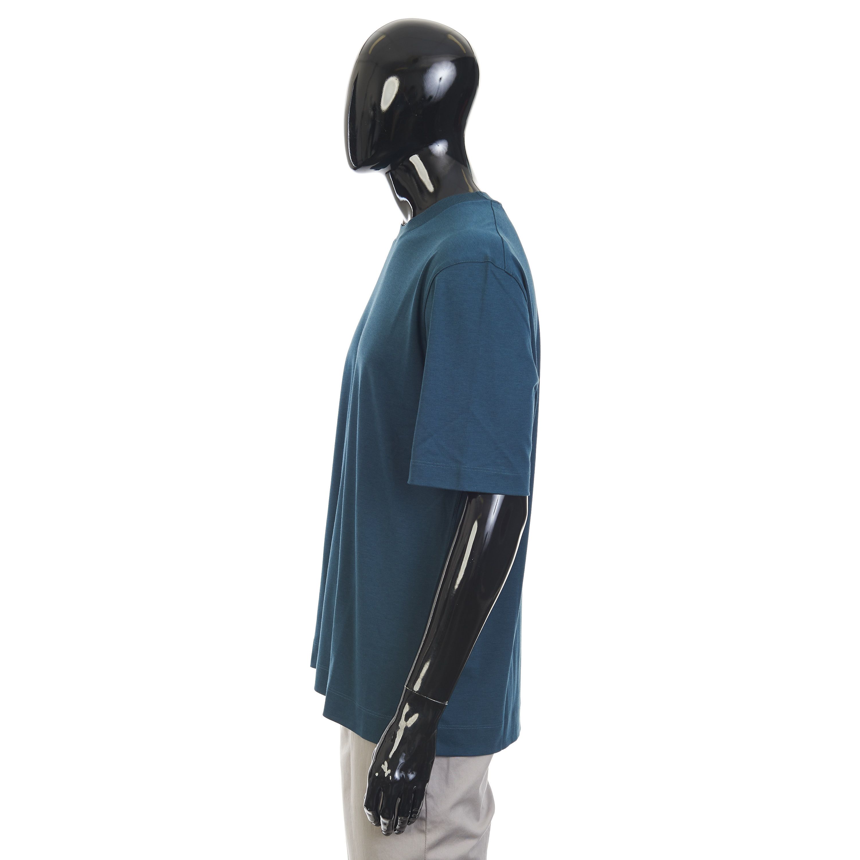 Ermenegildo Zegna Dark Teal Silk & Cotton Crewneck Tshirt Size 52 Size US L / EU 52-54 / 3 - 3 Thumbnail