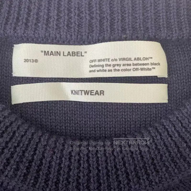Off-White Off-White Blue Men's Knit Sweater L Size . Size US L / EU 52-54 / 3 - 3 Thumbnail