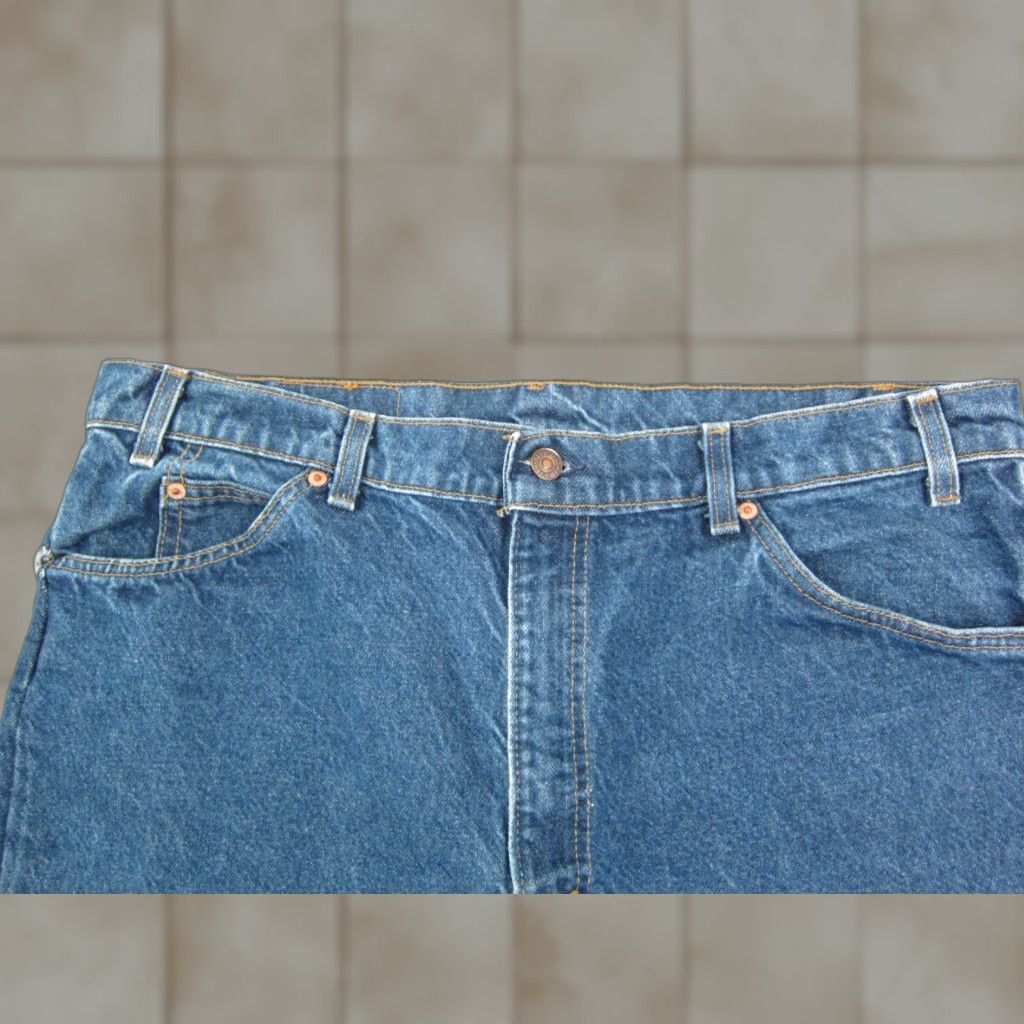 Levi's VINTAGE Levi's Shorts Mens 40 Blue Denim 90s Cut Off Jorts Orange Tab Made in USA Denim Shorts 5-Pocket Mens 40 Blue Size US 40 / EU 56 - 1 Thumbnail