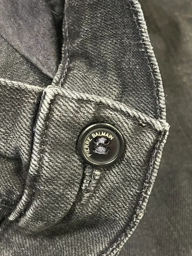 Pierre Balmain 2010s Pierre Balmain Black Biker Denim Jeans Size US 34 / EU 50 - 10 Thumbnail
