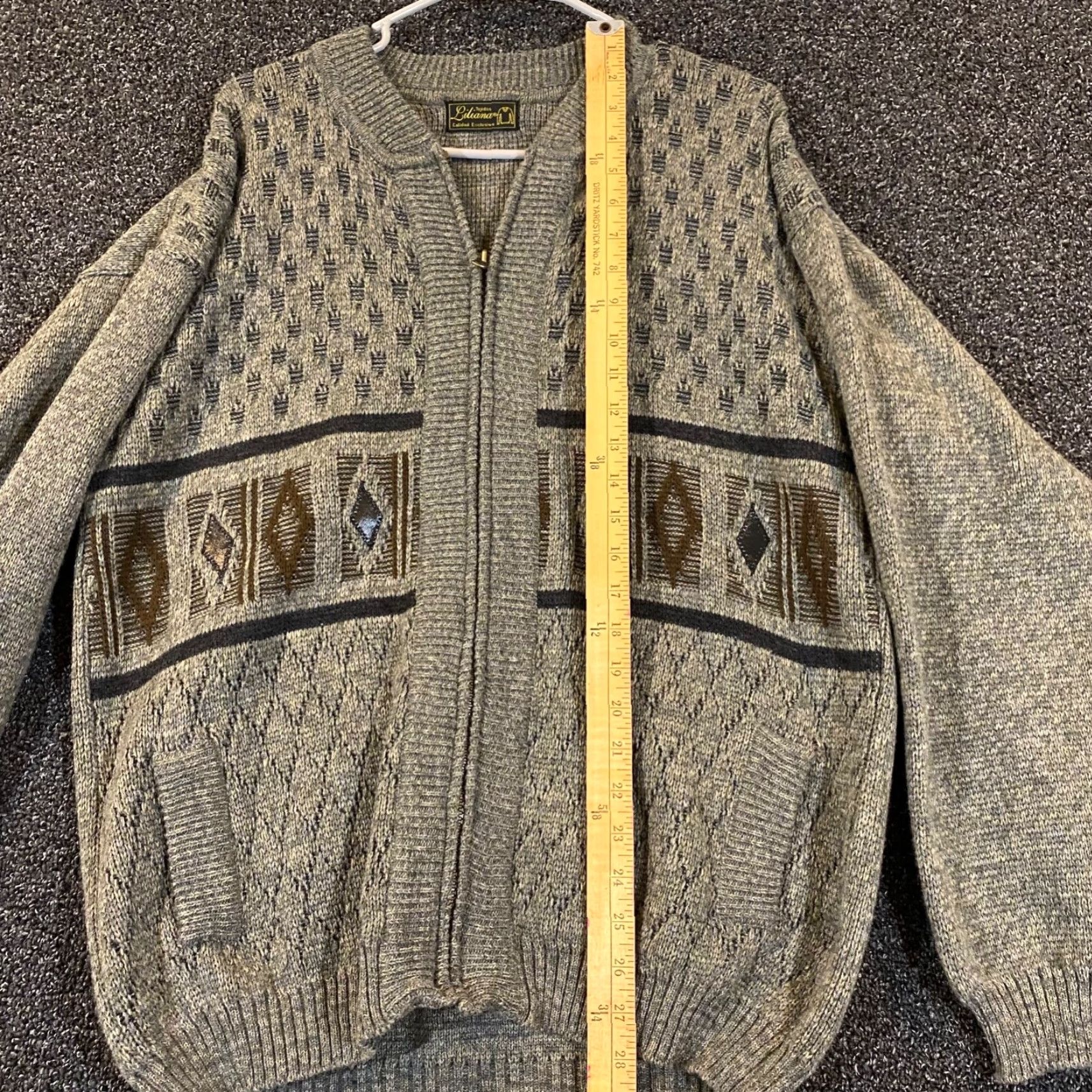 Vintage TEJIDOS Sweater Mens L/XL Gray Brown Wool Blend Liliana Full Zip Long Sleeve Size US L / EU 52-54 / 3 - 3 Thumbnail
