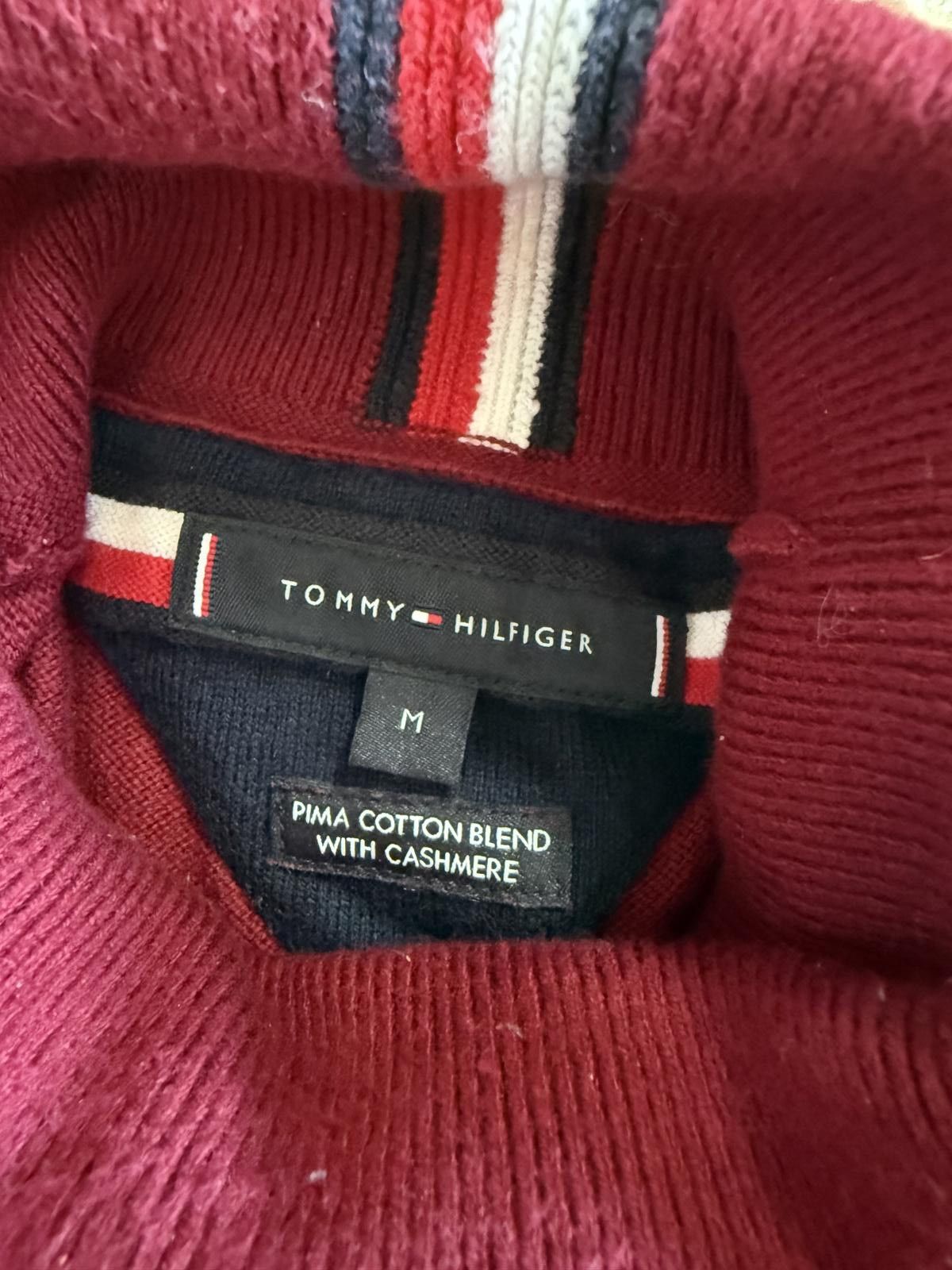 Tommy Hilfiger Tommy Hilfiger Pima Cotton Blend Cashmere Sweater - Burgundy Size US M / EU 48-50 / 2 - 4 Thumbnail