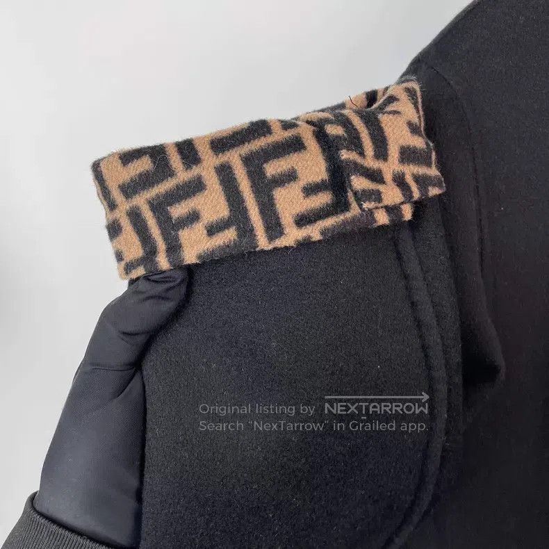 Fendi Fendi Fully Printed Black Wool Long Coat Size US M / EU 48-50 / 2 - 4 Thumbnail