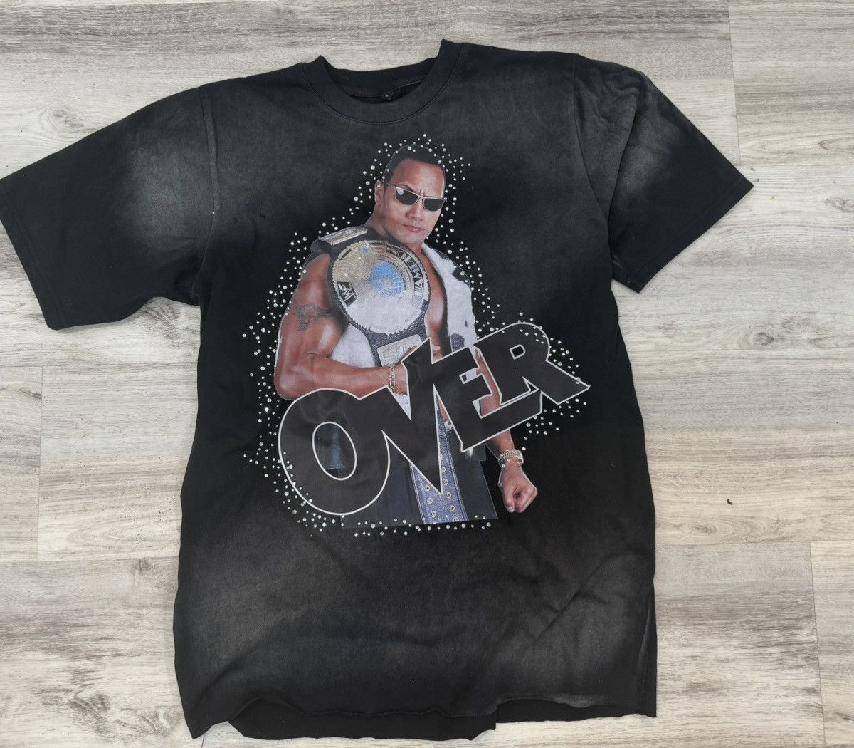 WWE × WWF WWE The Rock Distressed Rhinestone tee Size US M / EU 48-50 / 2 - 2 Thumbnail