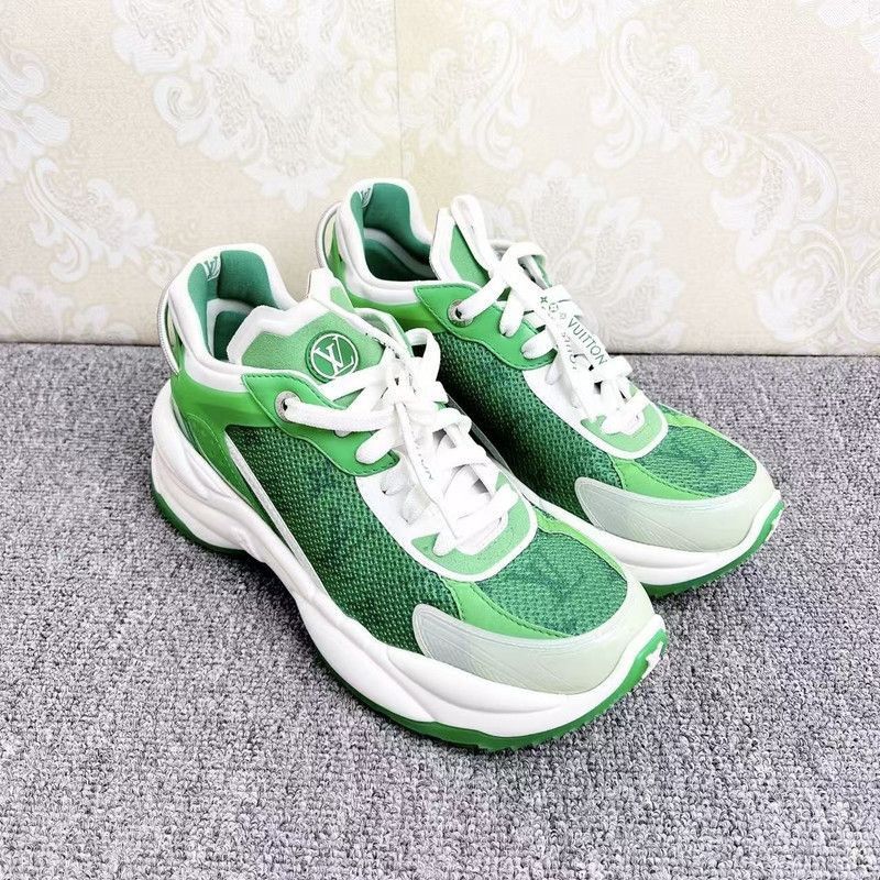 Louis Vuitton Louis Vuitton Run 55 Green White Sneakers -2508 Size US 7 / IT 37 - 4 Thumbnail