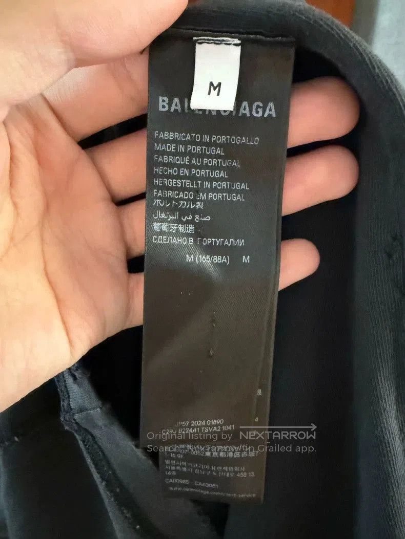 Balenciaga Balenciaga 25 New Distressed Fringe Logo Tee. Size US M / EU 48-50 / 2 - 4 Thumbnail