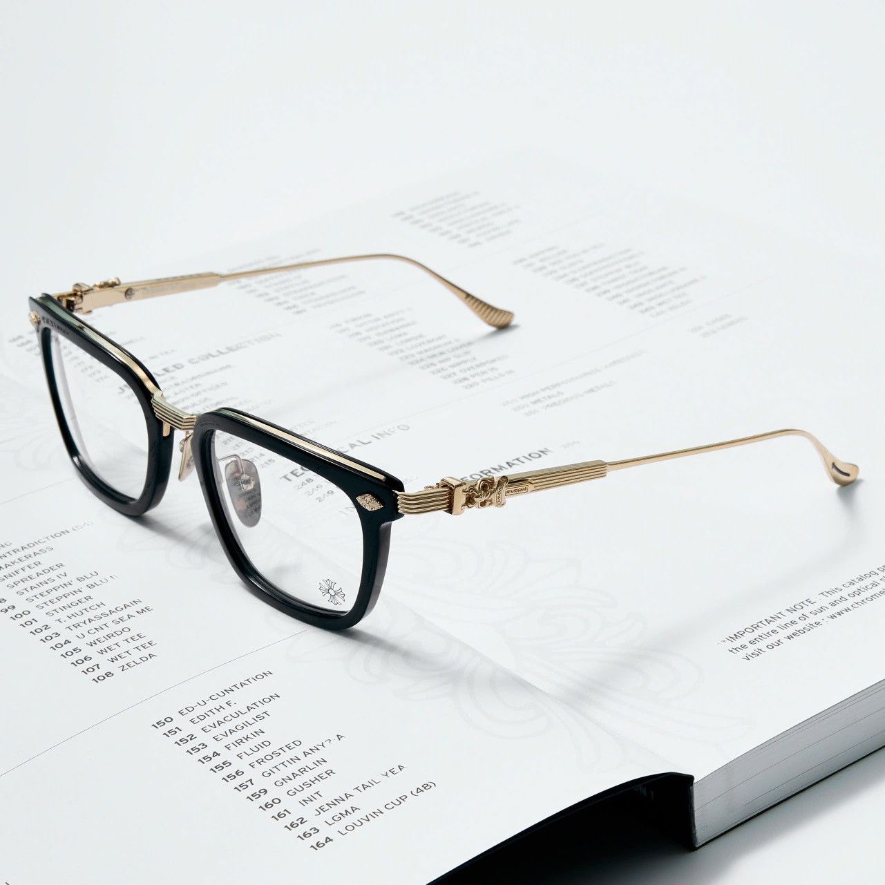 Chrome Hearts CHROME HEARTS OVERPOKED BLACK-PLASTIC/ GOLD PLATED GLASSES Size ONE SIZE - 2 Thumbnail