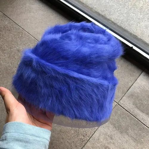 Japanese Brand Fashion Fluffy Rabbit Fur Beanie Hat Size ONE SIZE - 3 Thumbnail