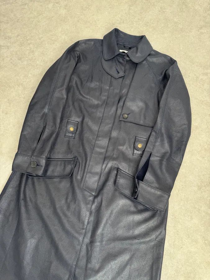 Balmain Balmain Navy Imperial Faux Leather Trench Coat Size US S / EU 44-46 / 1 - 4 Thumbnail