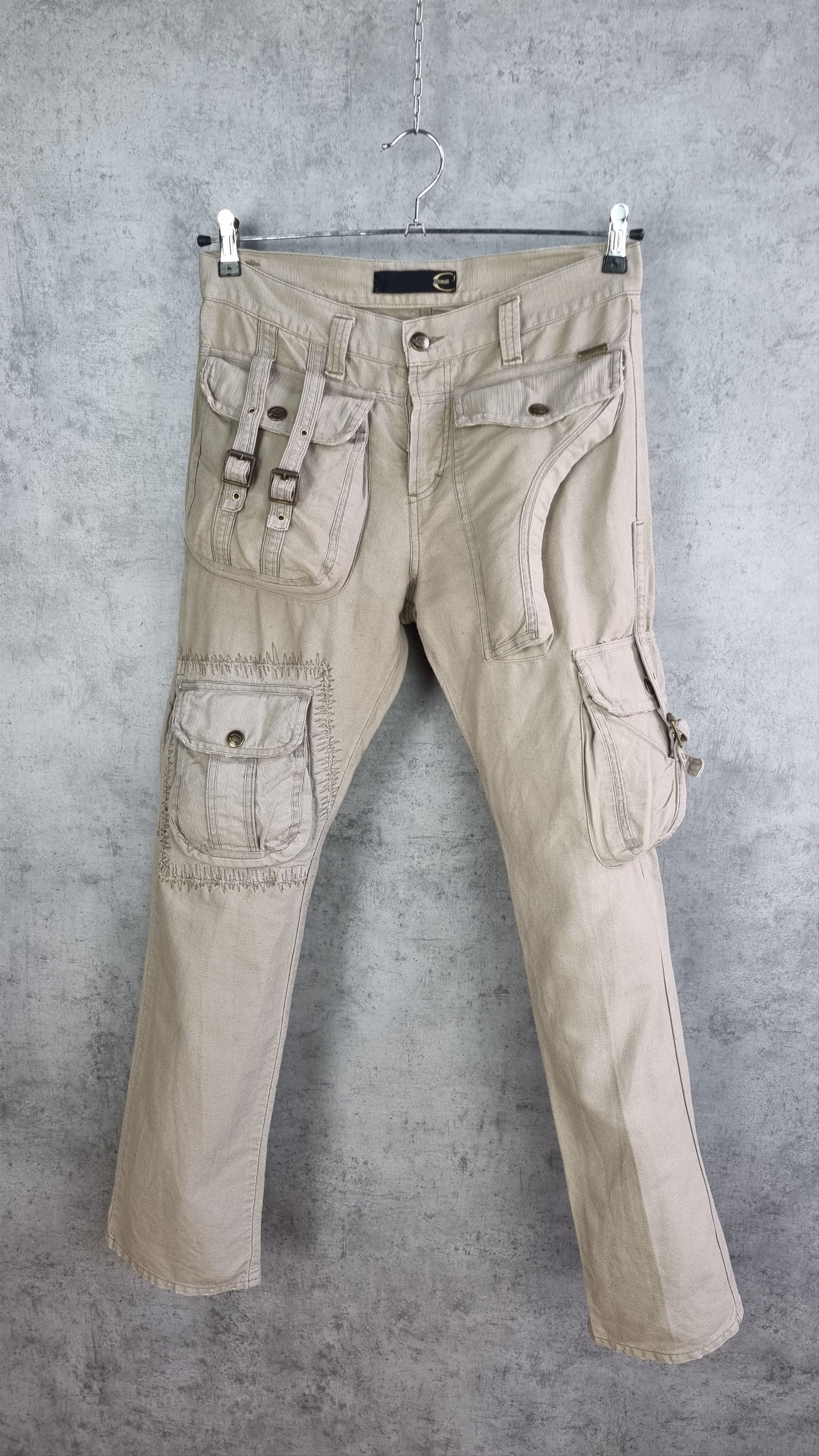Just Cavalli 2006 Just Cavalli Cargo Gun Pocket Utility Linen Pant Size US 30 / EU 46 - 2 Thumbnail
