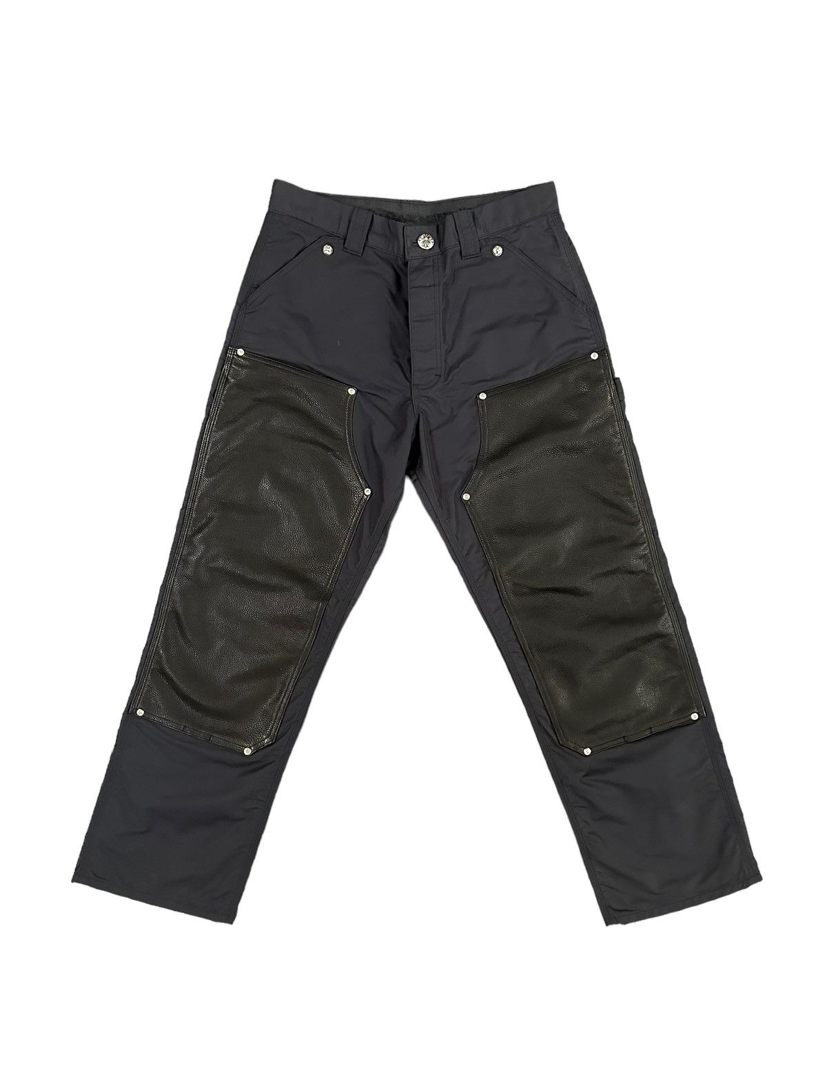 Chrome Hearts Leather Knee Cross Patch Carpenter Pants | Grailed