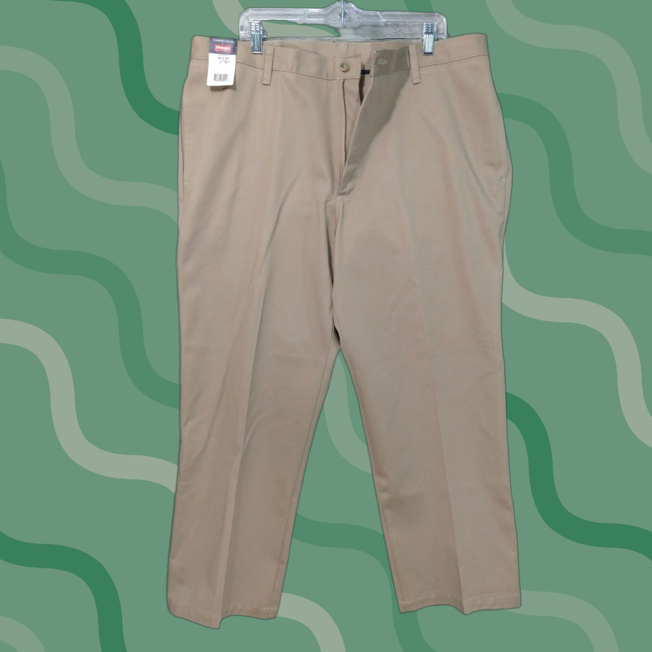 Wrangler Timber Creek Wrangler Pants Mens 40x29 Beige Chino Classic Fit Flat Front Size US 40 / EU 56 - 1 Thumbnail