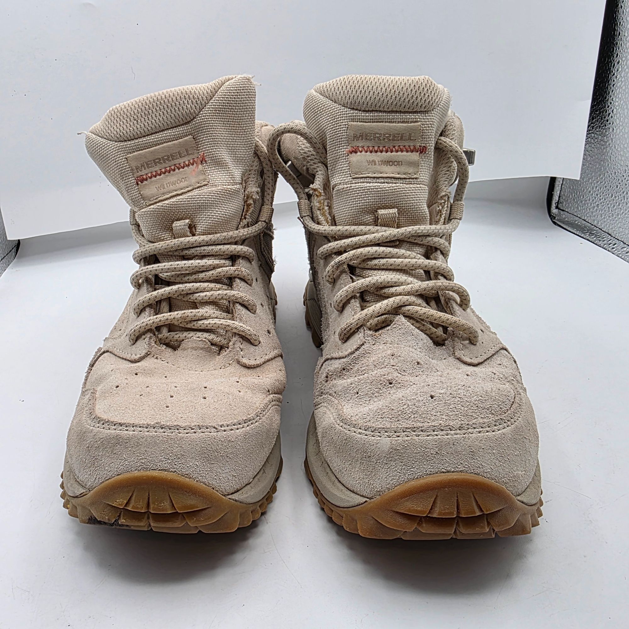 Merrell Merrell Wildwood Womens Size 8 Beige Mid Hiking Boots Waterp Size US 8 / IT 38 - 2 Thumbnail